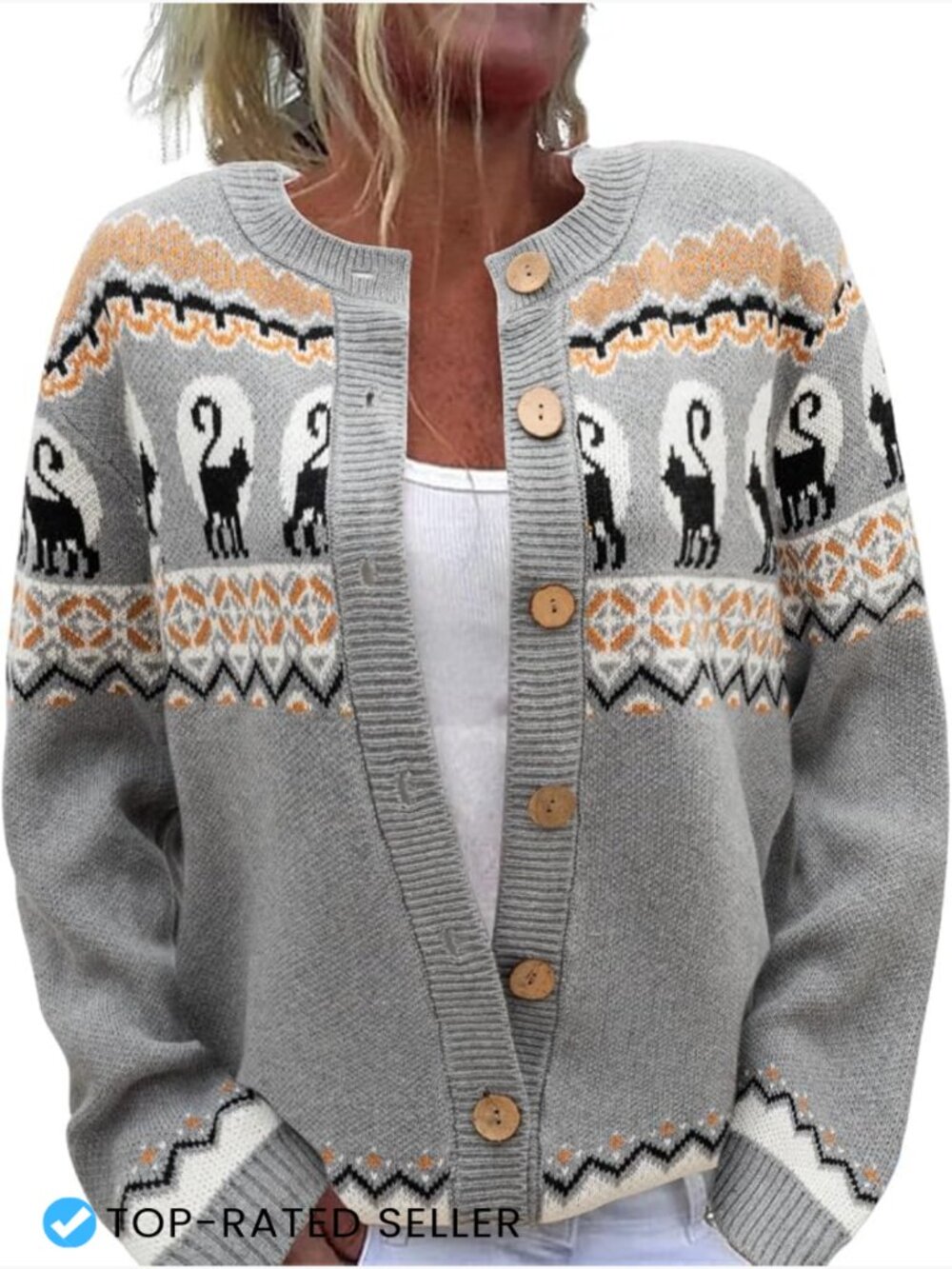 Womens Knit Cardigan Sweater Button Down Open Front Long Sleeve Fall Winter